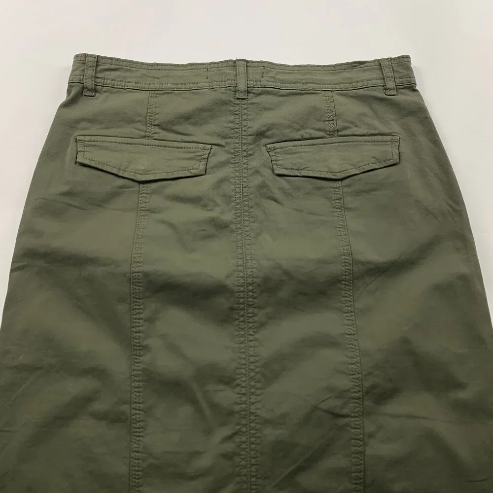 Sanctuary Dark Burnt Olive Canvas Split Front Triple Threat Maxi Skirt 29 New - Picture 6 of 6